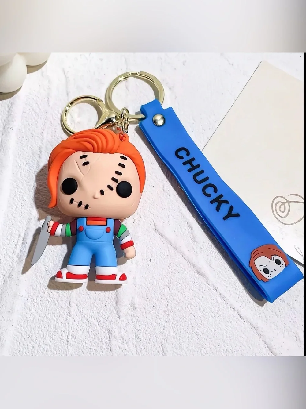 Chucky Horror Movie Silicone Keychain Figure Bag Charm Keyring Child's Play Gift